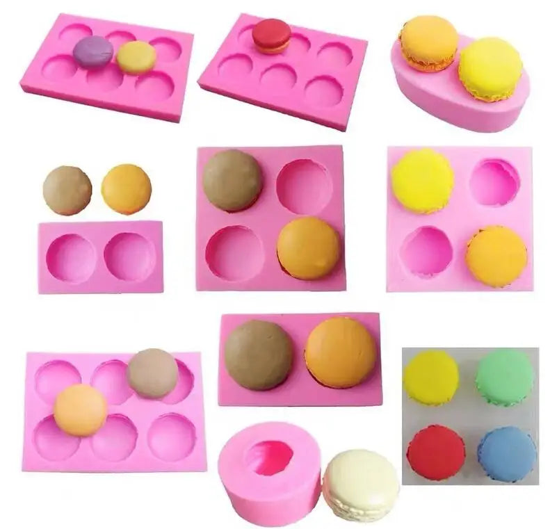HY 6-Cavity 3D Macaroon Silicone Mold for Fondant