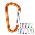 6 D Shaped 60*30*5.2mm Aluminum Alloy Split Ring Snap Clip Customizable Logo Lightweight Mining Heavy Industry Carabiner Hooks