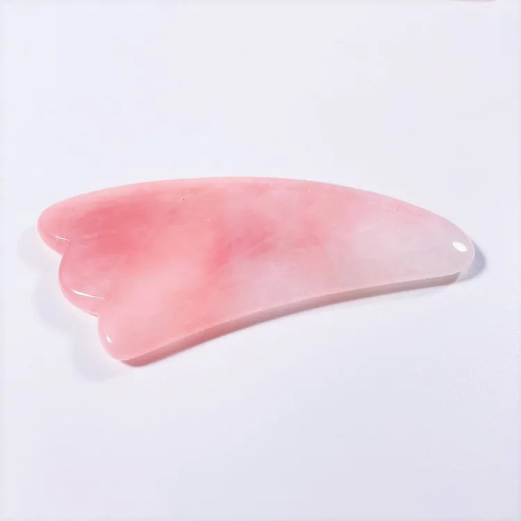 Huiying Hot Sale Claw Shape Scraping Massage Tools Natural Rose Quartz Gem Guasha Board for SPA Acupuncture Treatment