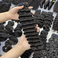 New Stock Arrival Bundles Remy Unprocessed India Hair Nature Black Deep Wave 12A Grade for Black Women Double Drawn Imitate Weft