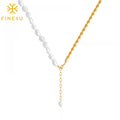 New Trendy Elegant Fashion Retro Women Irregular Stitching Rope Pearl Choker Chain Necklace