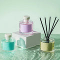 Four Seasons Tea Incense Air Freshener Long-Lasting Fresh Fragrance for Home Bedroom Toilet Rattan Glass 50ml Incense Holder
