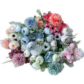 Artificial Flowers Bouquet Bride Flower Rose Peony Hydrangea for Wedding Party Home Decoration
