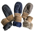 Sample Support Winter Warm Real Sheepskin Leather Mittens Genuine Fur Children Mittens Gloves for Girls and Boys