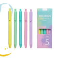 Lovely New Style 5 Macaroon Colors Gel Pen Set with Box Thanksgiving Day Gift 0.5mm Plastic Writing Width
