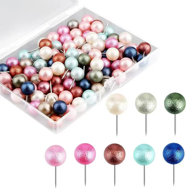 10mm Decorative Round Map Push Pin Colorful Plastic Thumb Tacks for DIY School & Office Use Metal Material