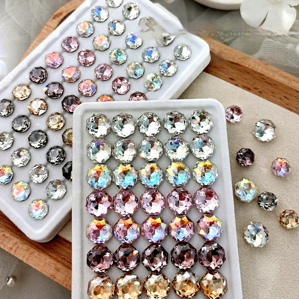 Paso Sico 3D Rose Cut Loose Glass Rhinestones High-Pointed Diamond Eco-Friendly Luxury Ice Light Garment Jewelry Nail Art