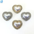 Hot Sale Heart Pearl Button Covers with Crystal Elegant Accessory Wedding Gifts for Women Jacket