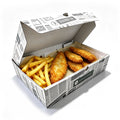 Fish and Chips Takeaway Boxes Food Grade Corrugated Fish & Chips Box Custom Printing Fast Food Snack Boxes