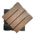 Wood Grain Embossed Treatment Interlocking Wood Plastic Composite Material Waterproof WPC Decking Tiles for Patio Garden Outdoor