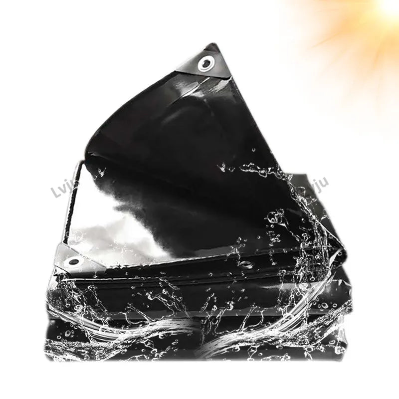 Lvju Uv Treated Tarpaulin Black Water Proof Heat Resistant Tarpaulin Sheet