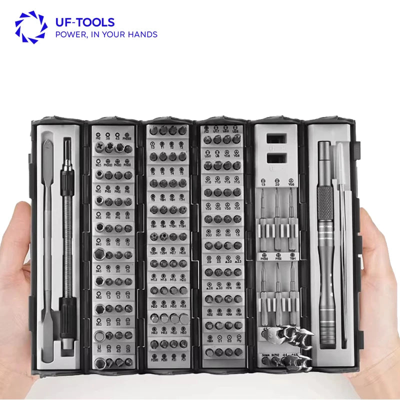 UF-TOOLS OEM Professional 126 Pcs Stainless Steel Precision Mini Screwdriver Bit Set Multi-functional Hand Operated Tool Set