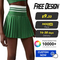 Custom Logo Women Pleated Tennis Skirts High Waist Ribbed Activewear Outdoor Running Breathable Quick Dry 4-way Stretch Anti-UV
