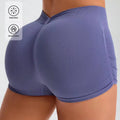 FLW New Quick-Drying Gym Running Shorts Butt Lift Elastic Compression with Washed Technique Solid Pattern Waist Closure