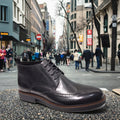 Modern Design All Season Lace-up Man's Mid-top Brogue Luxury martin Boots Men Casual Leather Boots