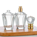 New Glass Perfume Bottle 60ml Luxury Design Transparent Glass Bottle Retro Sub Packaging Spray Bottle with Lid Wx-31