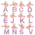 Manufacturers Wholesale Tassel Fringe Metallic Resin Butterfly for Letter S Pendant Personalized Women's Keychains 11.5cm