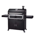 Outdoor Heavy Duty Charcoal BBQ Grills Trolley Portable Cast Iron Barbecue Grid Smoker BBQ Grill with Rotisserie and Cabinet