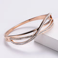 ORDRM Fashion love Pave Zircon 18k Gold Plated Bulk Stainless Steel Bangle Bracelets for Women Trendy Jewelry