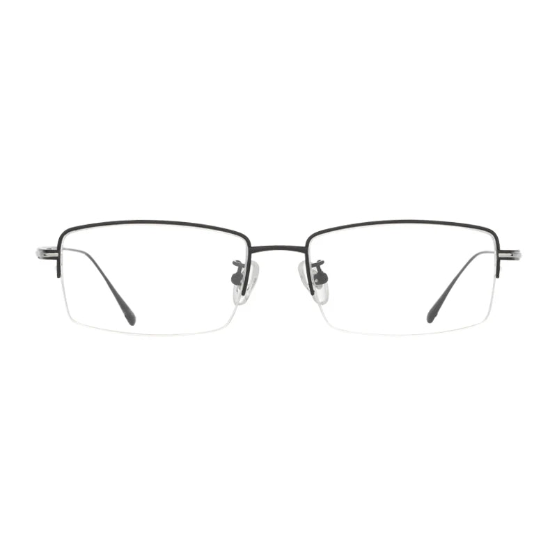 Luxury Titanium Reading Square Eyeglass Metal Half Frame Eyeglasses Frames for Men