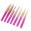 Custom Logo Private Label Pink Plastic Lashes Applicator Magnetic Lash Tweezers Bulk Packaging False Eyelash Tweezers East