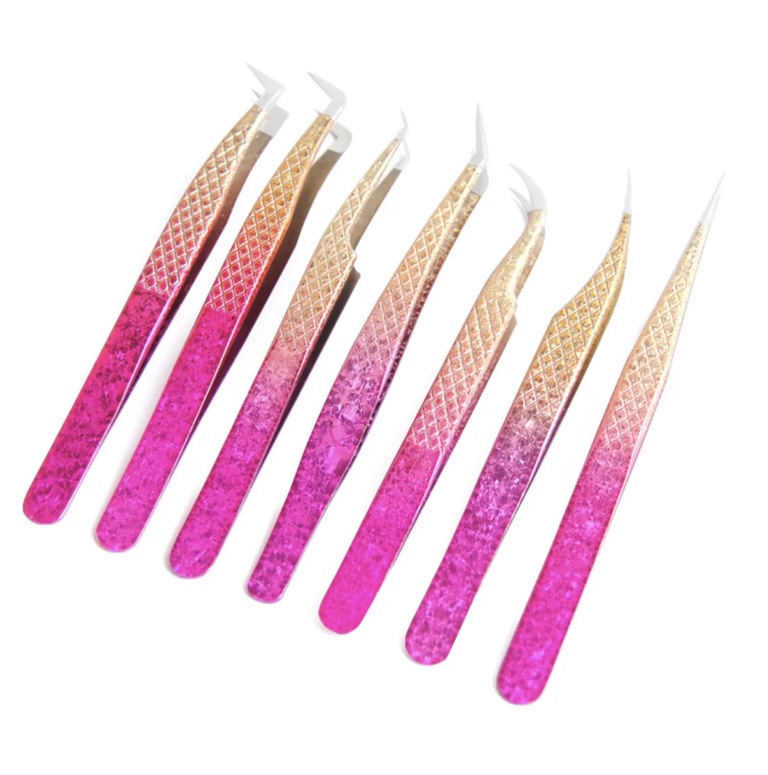 Custom Logo Private Label Pink Plastic Lashes Applicator Magnetic Lash Tweezers Bulk Packaging False Eyelash Tweezers East