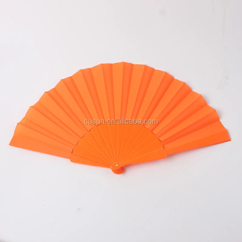 Customized New Design Promotional Large Big Size Fabric Printing Logo Foldable Hand Fan