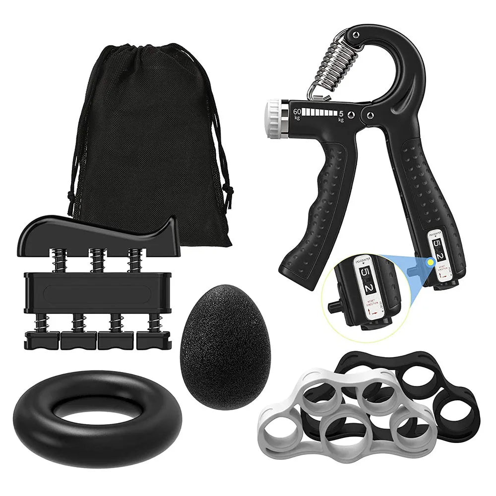 Top Selling Premium Metal Fitness Adjustable Hand Grip Exerciser Custom Training Gym Exercise Finger Muscle Strength Trainer