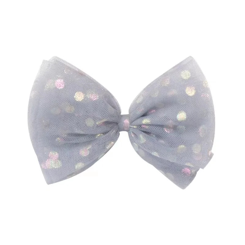 Pretty Girls Colorful Polka Dots Hairgrips Princess Sweet Lace Big Bow Hair Clip for Girls Kids Accessories