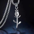 Hip Hop Jewelry European 316L Titanium Steel Rhinestone Rabbit Sweater Necklace Stainless Steel Box Chain Pendant Necklace