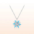 Hot Sale Rhodium Plated Zircon Snowflake Pendant Necklace 925 Sterling Silver Wedding Customized