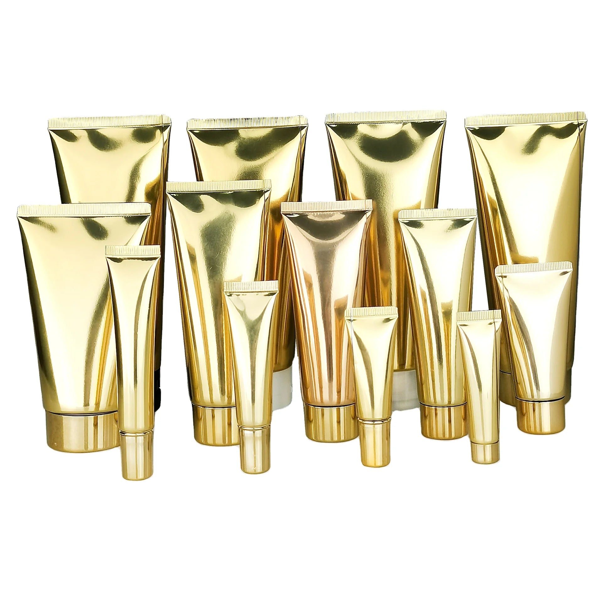 Stock 10ml Golden Soft Hand Cream Aluminum Collapsible Tube Facial Cleanser 20ml Squeeze Lotion Bottle Cosmetics with Flip Lid