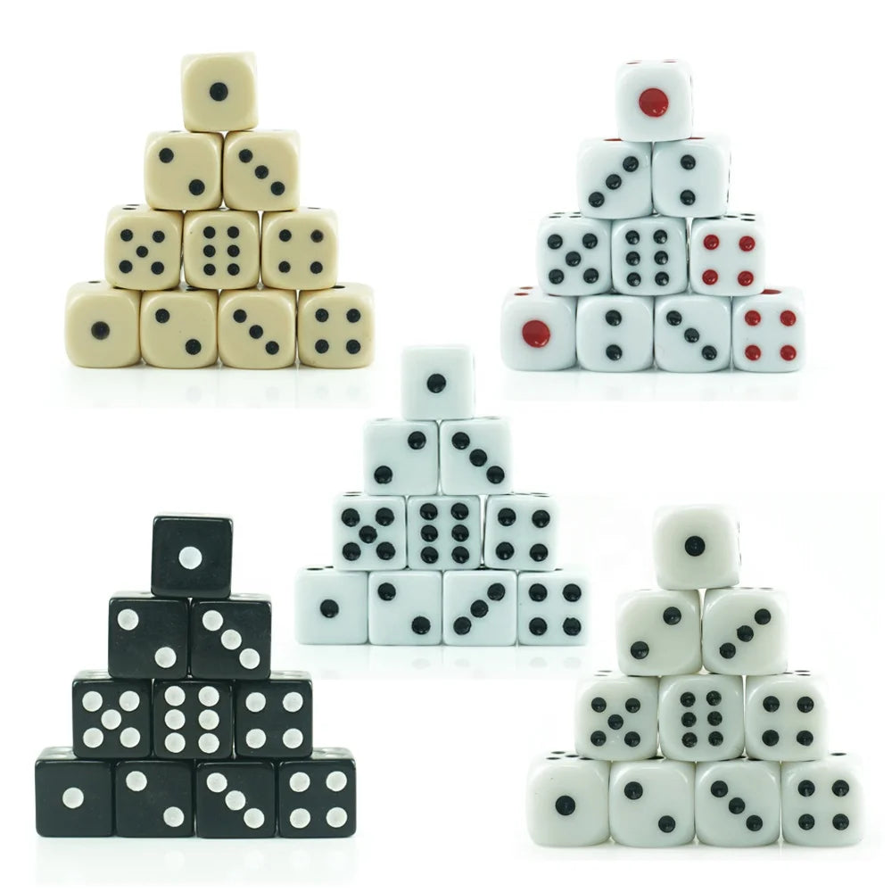 Professional Supply 10mm Dice Acrylic D6 Side Common Round Corner or Straight Conner Multi Color Custom logo for Gaming