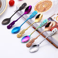 New 304 Stainless Steel Rose Coffee Spoon Stirring Spoon Teaspoon Long Handle Tea Spoon Dessert  Kitchen Tableware Dropship