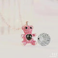 2022 Collana Donna Bear Cartoon Crystal Pendant 100 Languages I Love You Projection Bear Pendant Necklace
