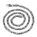 BOCAI New Fashion Retro  Thick Six-Character Mantra Necklace 100% Pure S925 Silver Link Chain Vintage Geometric Style for Men