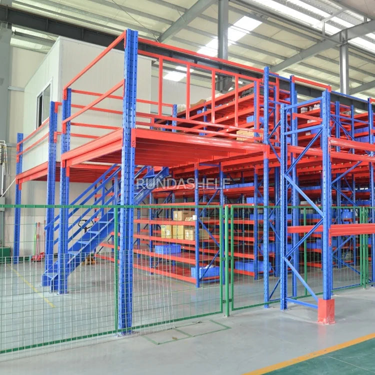 RD Hot Sale Double-Sided Mezzanine Rack Heavy Duty Metallic Attic Rack for Factory Store Warehouse Supermarket Kitchen