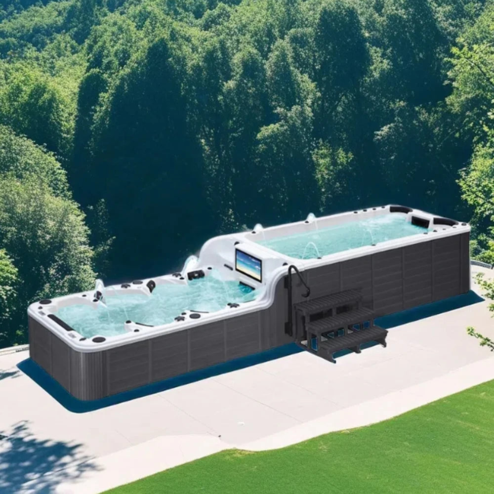 12 Persons Large Capacity Dual Zone Design Swim Spa Pool Hot Tub Outdoor Acrylic Pool Above Ground Swimming Pool