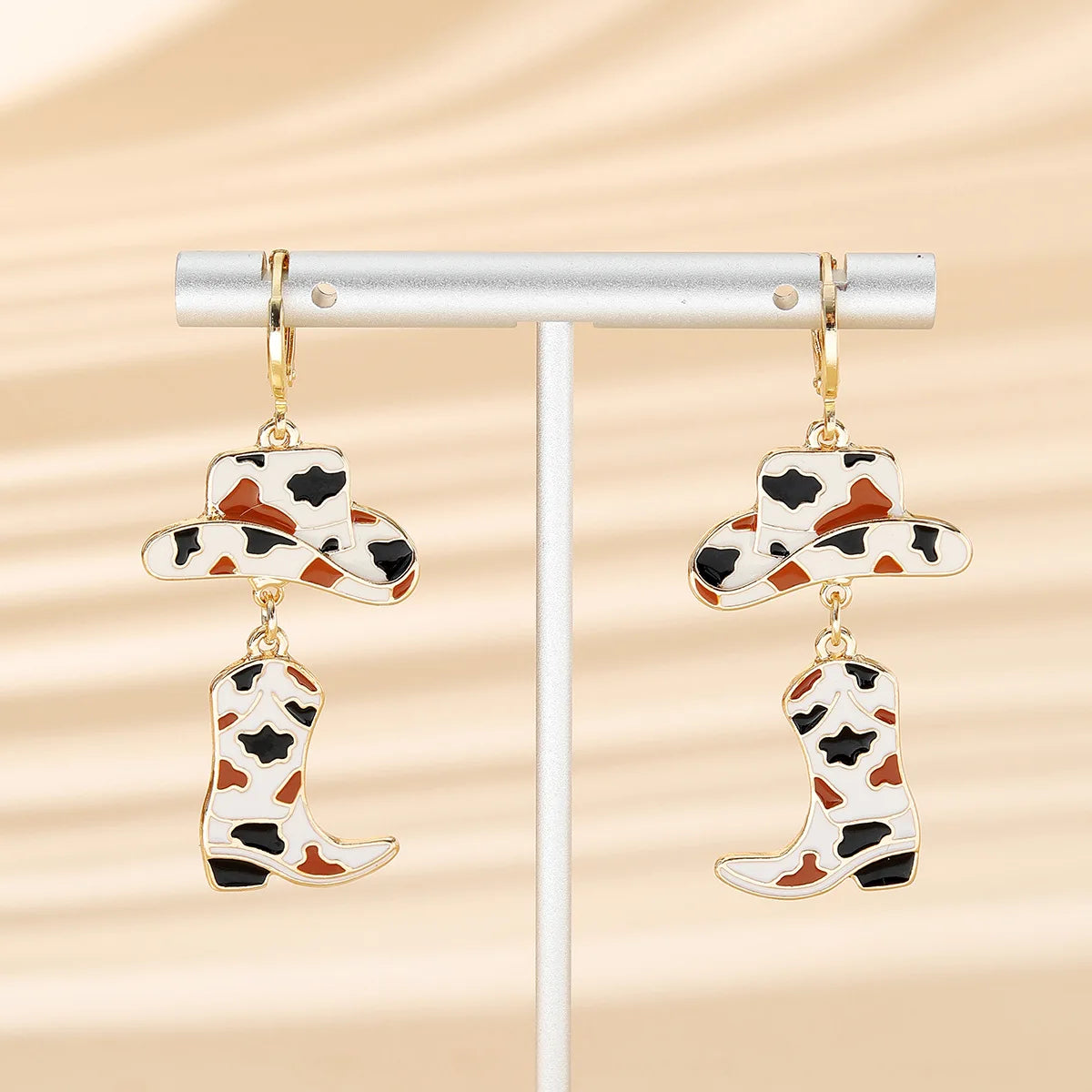 New Fashion Enamel Western Cowgirls Cowboy Hat Boot Earring