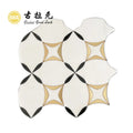 Modern Marble Mosaic Tile Irregular Shape With Brass Bathroom and Kitchen Wall Tile Size Customizable