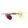 Wholesale SP064 6cm 3.6g Metal Spinner Bait Spoon Fishing Lure with Feather Hook
