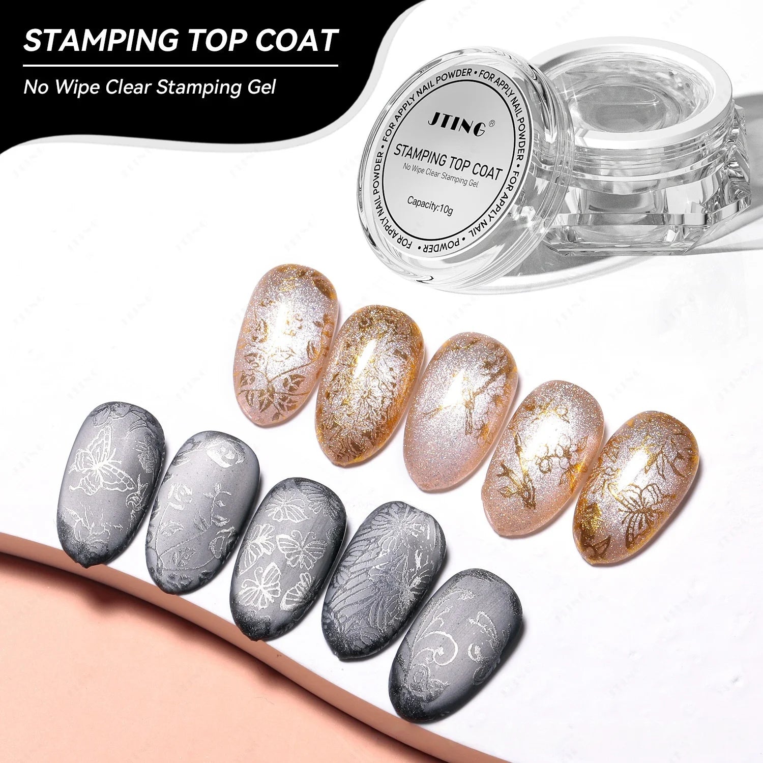 10g No Wipe Clear Stamping Gel Top Coat Nail Polish Gel LED Lamp Private Label Custom Wholesale Nail Supplier