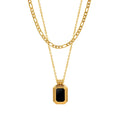 Marka French Niche Ins Acrylic Multi-Layer Clavicle Neck Double Layer Titanium Steel Gold Link Stainless Steel for Anniversary
