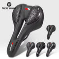 WEST BIKING Bicycle Saddle Seat Road Steel Rail Mountain MTB Bike Bicicleta Soft PU Leather Road MTB Bike Cycling Seat Cushion
