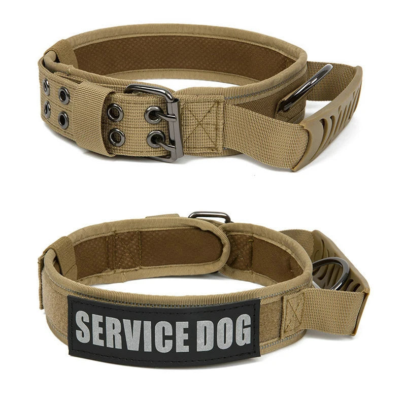 Adjustable Nylon Dog Training Collar with Personalized Features Durable Double Buckle Tactical Collar Solid Pattern