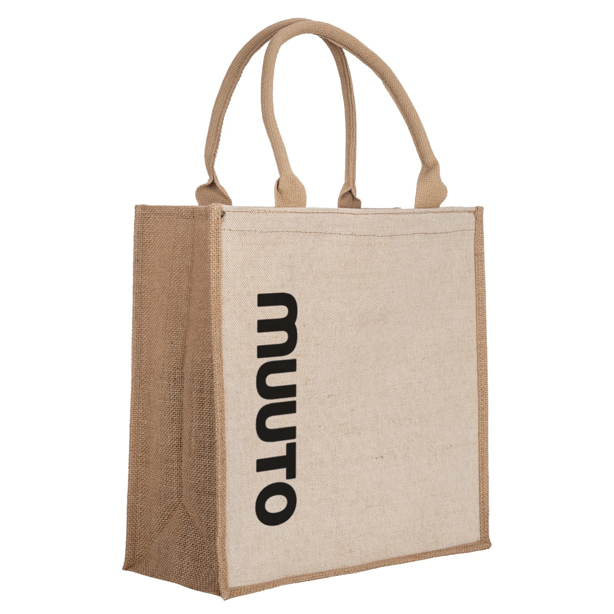 OEM Wholesale Tote Natural Custom Logo Large Print Eco Friendly Shopping Linen Burlap Jute Bag JTB004