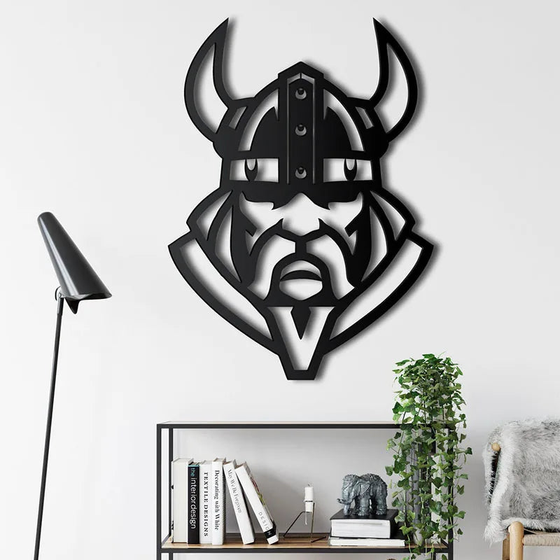Viking Warrior Norse Murale WJD08 Salon Norse Mythology Metal Wall Decor for Living Room