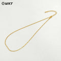 WT-BFN031 WKT Delicate Necklace for Women 18 Inches Classic Gold Plated Yellow Brass Chain Luxury Jewelry Gifts Lobster Clasp