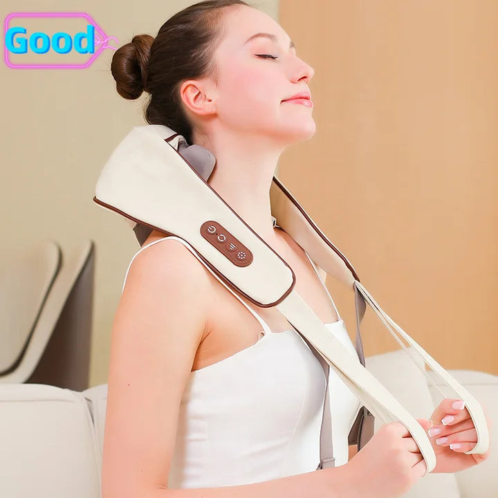 Comfort with Smart Electric Shiatsu Massagers Dredge Shoulder and Neck Kneading Hot Compress Multi-function Massage Cape