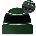 Custom Embroidery Logo Winter Beanie Silky Satin Lined Character Striped Dobby Acrylic Knit Customizable Colors Beanies Hat